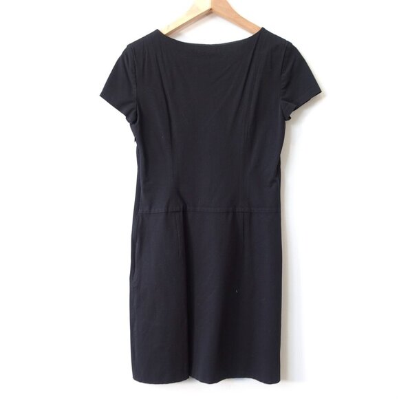 THEORY Dress 4 Black Mini Sheath Fitted Classic Small Stretch Work USA $245 - Picture 11 of 16
